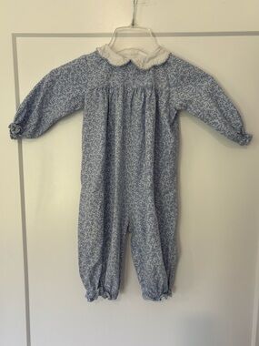 Anvy Kids Blue Cottage Floral Jumpsuit Romper 24 months